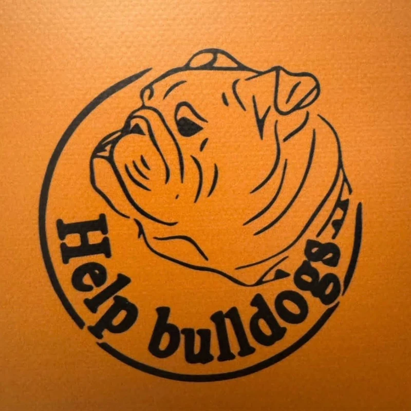 Логотип Help bulldogs — английский бульдог в круге